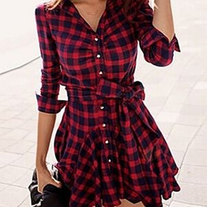 Plaid ruffled dress